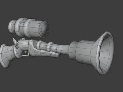Gameready stylized blunderbuss Free low-poly 3D model
