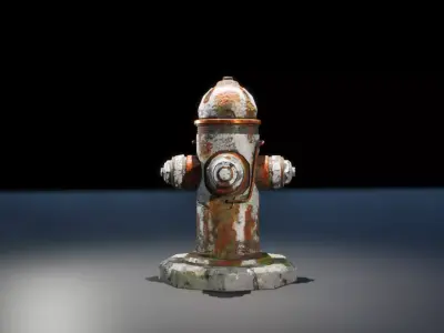 Minimal Scifi Fire Hydrant-Game Ready Low-poly 3D model