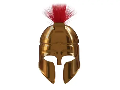 Medieval Golden Spartan Helmet Low-poly 3D model