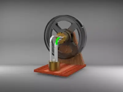 piston rotary wheel Free 3D model