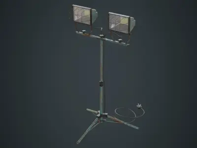 Mobile Construction Light 1B Low-poly 3D model