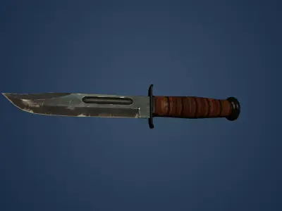 Ka-Bar Military Knife 3D Model Game Ready Low-poly 3D model