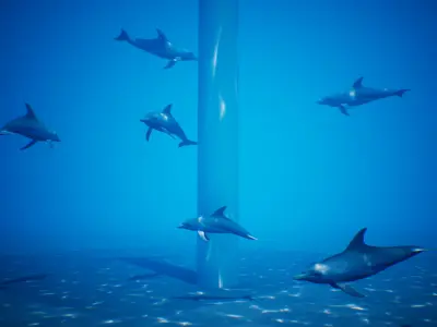 Dolphin Animation Pack - UE4 3ds Max Low-poly 3D model