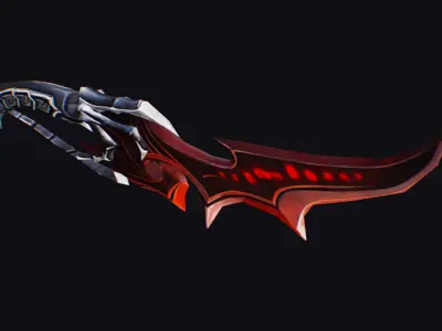 Dagger Bone Ruby Short Blade Sharpener Wedge Grinding Low-poly 3D model