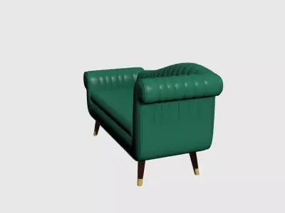 Modern Straight Sofa 3D Model Upholstered Seating to Interior 06 Free 3D model