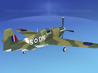 North American Mustang X RAF V10 3D model