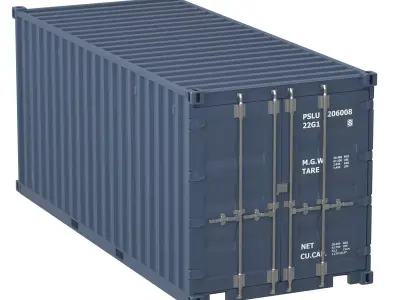 20 ft Container Gray 3D model