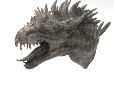 Dragon lizard Viking Dinosaur Statue Head 3D model