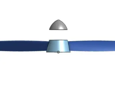 2 Blade Propeller with nose cone 3D print model