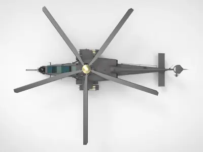 Agusta A129 Mangusta grey matte 3D model