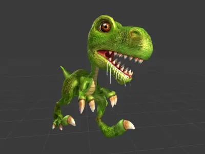Low-Poly Cartoon Dinosaur Low-poly 3D model