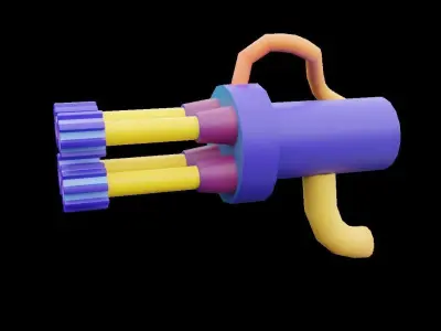 Cartoon Gun Model Low-poly 3D model