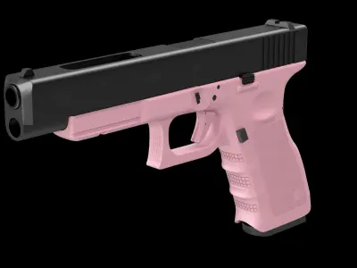 Glock 34 Pink Low-poly 3D model