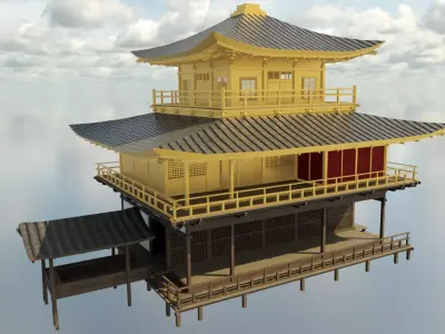Kyoto Golden Palace Low-poly 3D model