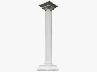 Column old Low-poly 3D model