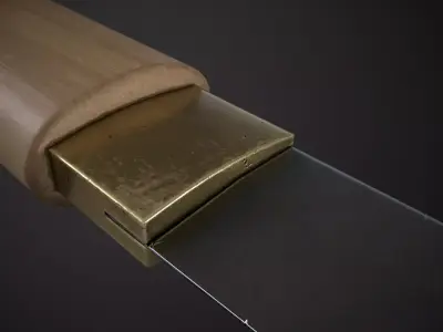 Wakizashi Japanese Sword Free low-poly 3D model