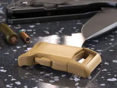 YKK Contoured Side Release Plastic Buckle Khaki 3D model