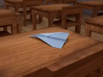 Paper plane Low-poly 3D model