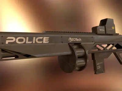 Cyberpunk rifle Free 3D model