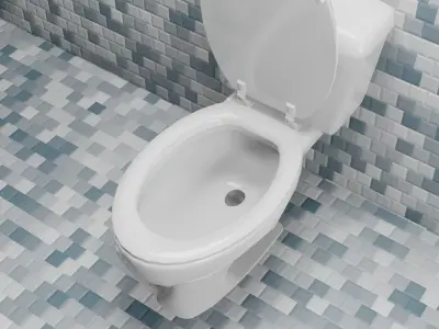 Rigged Toilet Free low-poly 3D model