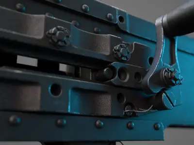 M2 Browning 50 CAL Machine Gun HQ 3D model