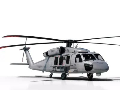 PBR Chinese Z-20 armed helicopter Z20 Low-poly 3D model