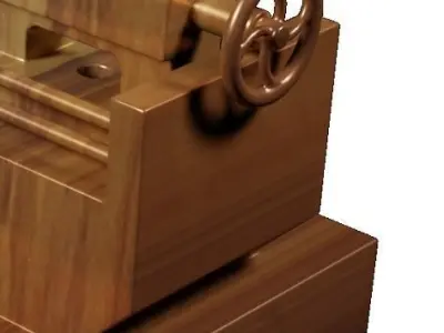 Wooden Lathe Toy Low-poly 3D model