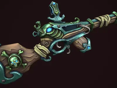 Pirate assault rifle Low-poly 3D model