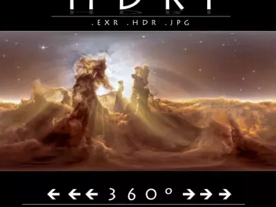 Cosmic Majesty 8K Ultra-HDRI Golden Nebula Pillars 32-Bit EXRHDR 3D model