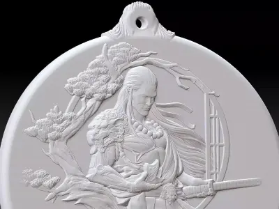 HM Samurai Warrior Keychain 3D print model