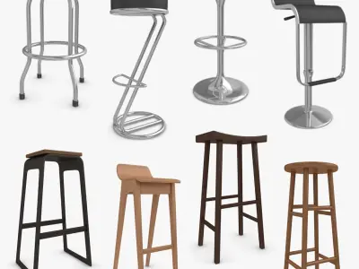 Bar Stool Collection 3 3D model