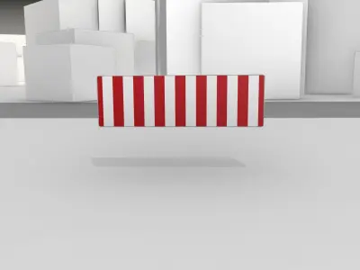 Construction Barrier Version 1 600-37 500x1600mm Low-poly 3D model