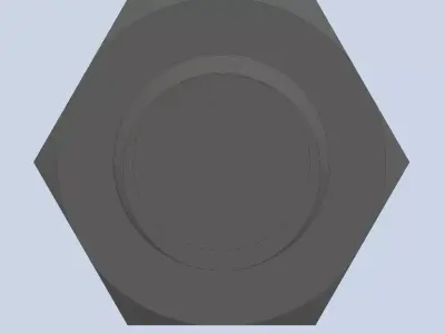 Bolt Partial Thread Hexagonal Head M24x140mm 3D model