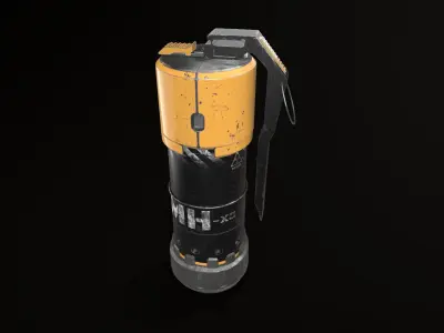 Scifi Grenade Game Ready low poly 3d model Low-poly 3D model