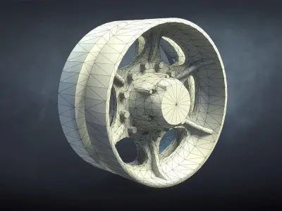 M2 Bradley and M270 MLRS Wheels Set Low-poly 3D model