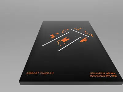 Airport Diagram Indianapolis International Airport Free 3D model