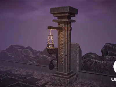 Fantasy Modular Combat Arena Environment - UE project Low-poly 3D model