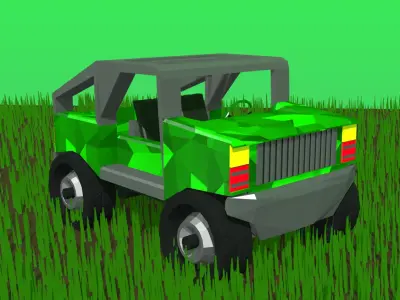 Jungle JEEP Free low-poly 3D model