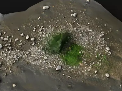 debris stones beach part 9 PBR photogrammetry Low-poly 3D model
