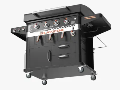 Blackstone Air Fryer Gas Grill with Propane Tank Black 3D model