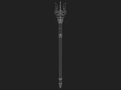 Sacred scepter Low-poly 3D model