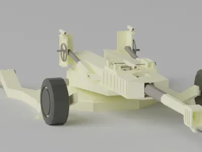Cartoon Lowpoly M777 Howitzer Low-poly 3D model