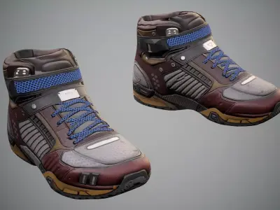 Sci-Fi Sneakers p01 Low-poly 3D model