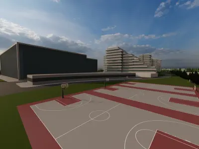 RESIDENTIAL COMMERCIAL TOWN 3D model