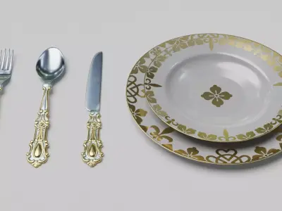 Restaurant dishes Free 3D model