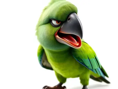 Vibrant Parrot Model Pack for Animation and Games Low-poly 3D model