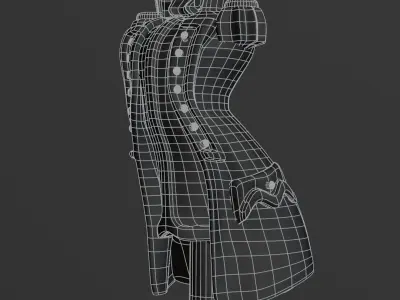 King stylized military uniform XVII-XVIII  3D model