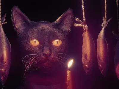 black lucky cat 3D model