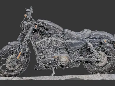 3D model of a motorcycle Low-poly 3D model