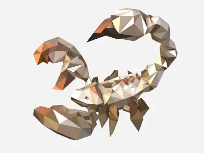 Scorpion - White Scorpio Animated Low Poly Art Low-poly 3D model